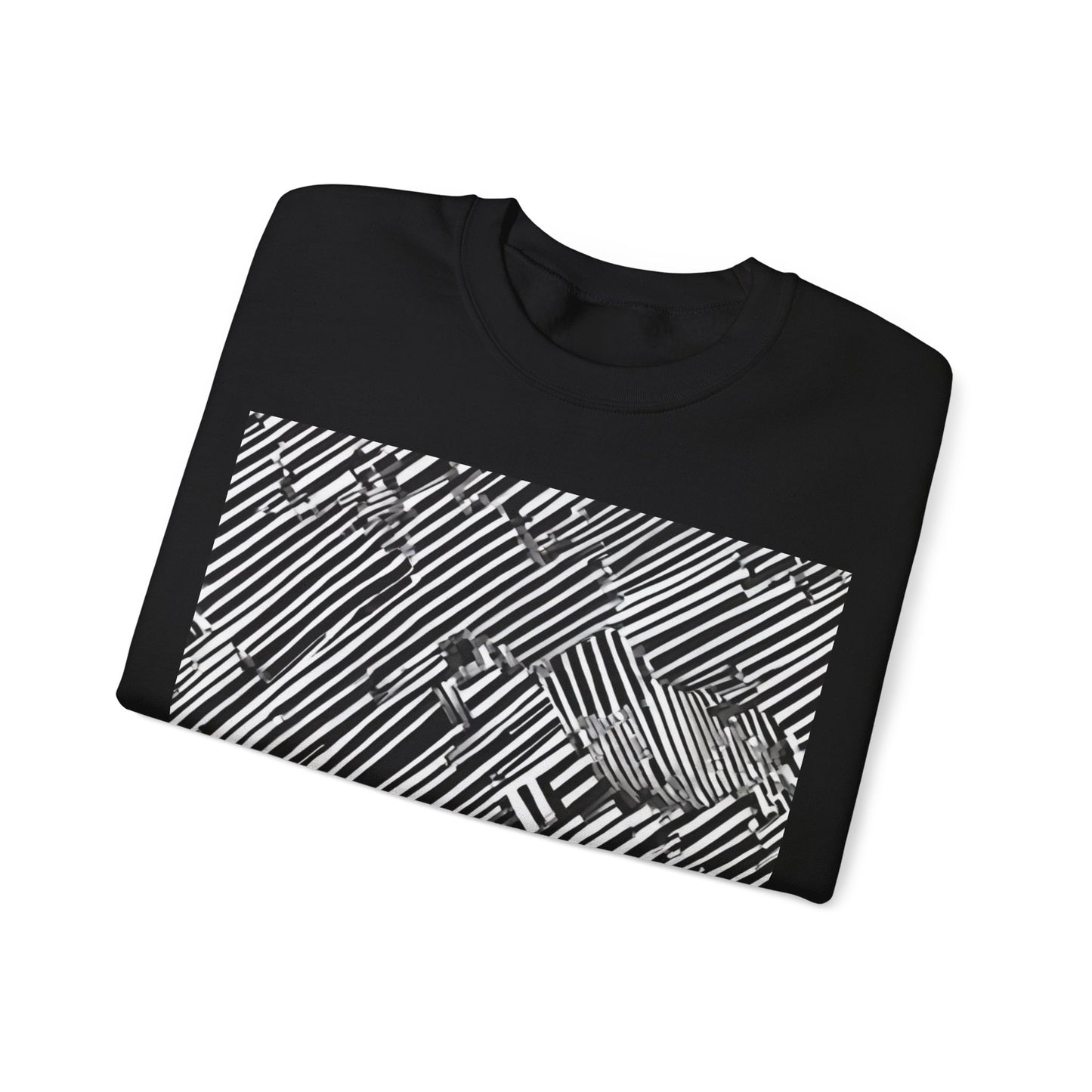boostlete-mile-by-mile-pattern-barcode-monoline-0059 — Unisex Heavy Blend Crewneck Sweatshirt (Gildan)