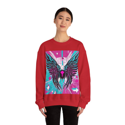 boostlete-am-crew-icon-wings-outline-line-art-0282 — Unisex Heavy Blend Crewneck Sweatshirt (Gildan)