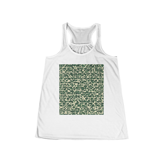 boostlete-iron-intent-pattern-plate-number-isometric-0099 — Women's Flowy Racerback Tank (B+C 8800)