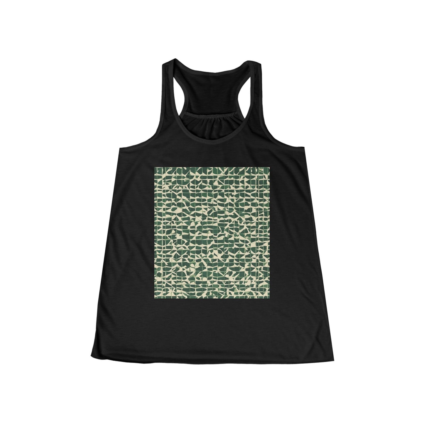 boostlete-iron-intent-pattern-plate-number-isometric-0099 — Women's Flowy Racerback Tank (B+C 8800)