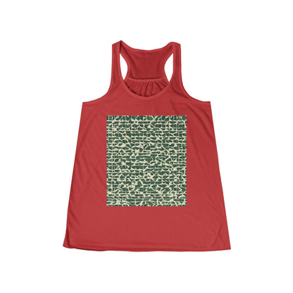 boostlete-iron-intent-pattern-plate-number-isometric-0099 — Women's Flowy Racerback Tank (B+C 8800)