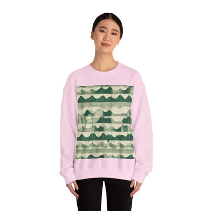 boostlete-mile-by-mile-pattern-audio-blueprint-0971 — Unisex Heavy Blend Crewneck (G18000)