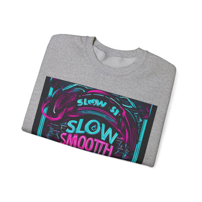 boostlete-recovery-progress-type-slow-is-smooth-smooth-is-fast-banner-engraved-0181 — Unisex Heavy Blend Crewneck Sweatshirt (Gildan)