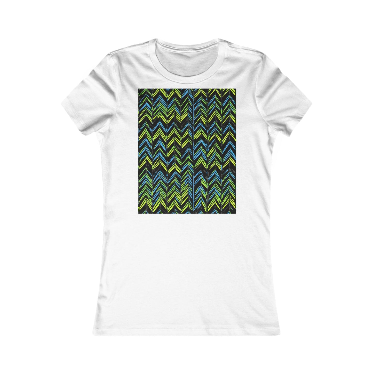 boostlete-mile-by-mile-pattern-chevron-monoline-0051 — Women's Favorite Tee (B+C 6004)