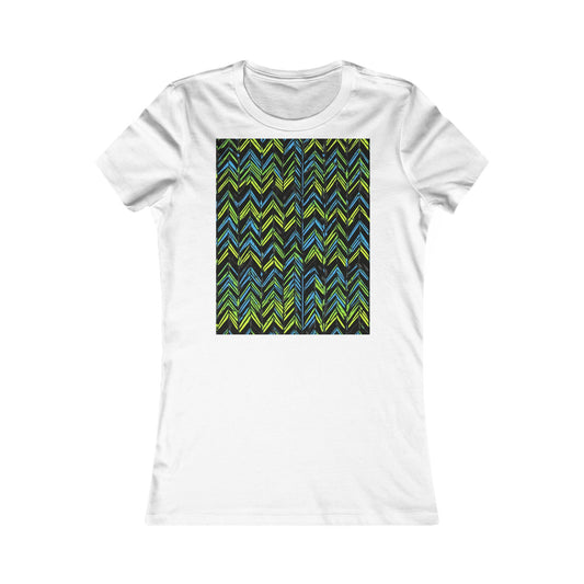 boostlete-mile-by-mile-pattern-chevron-monoline-0051 — Women's Favorite Tee (B+C 6004)