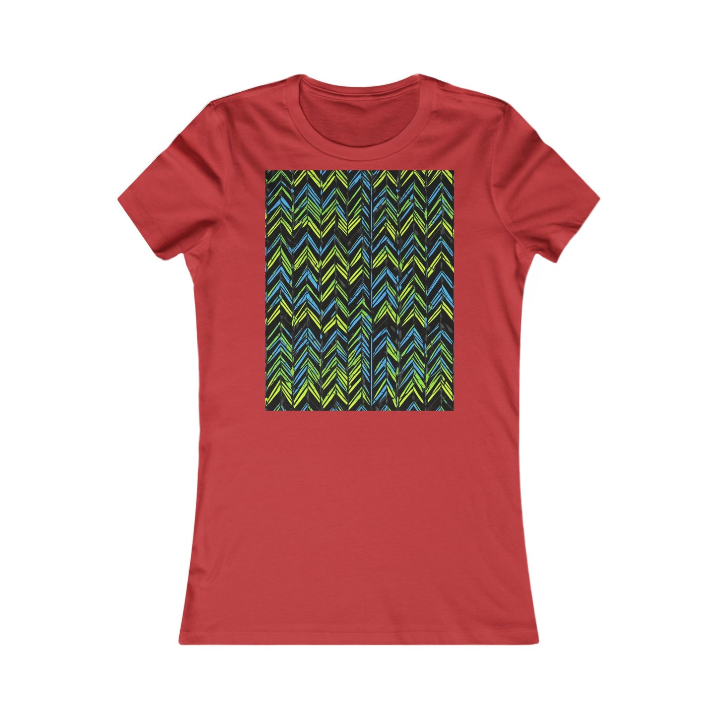 boostlete-mile-by-mile-pattern-chevron-monoline-0051 — Women's Favorite Tee (B+C 6004)