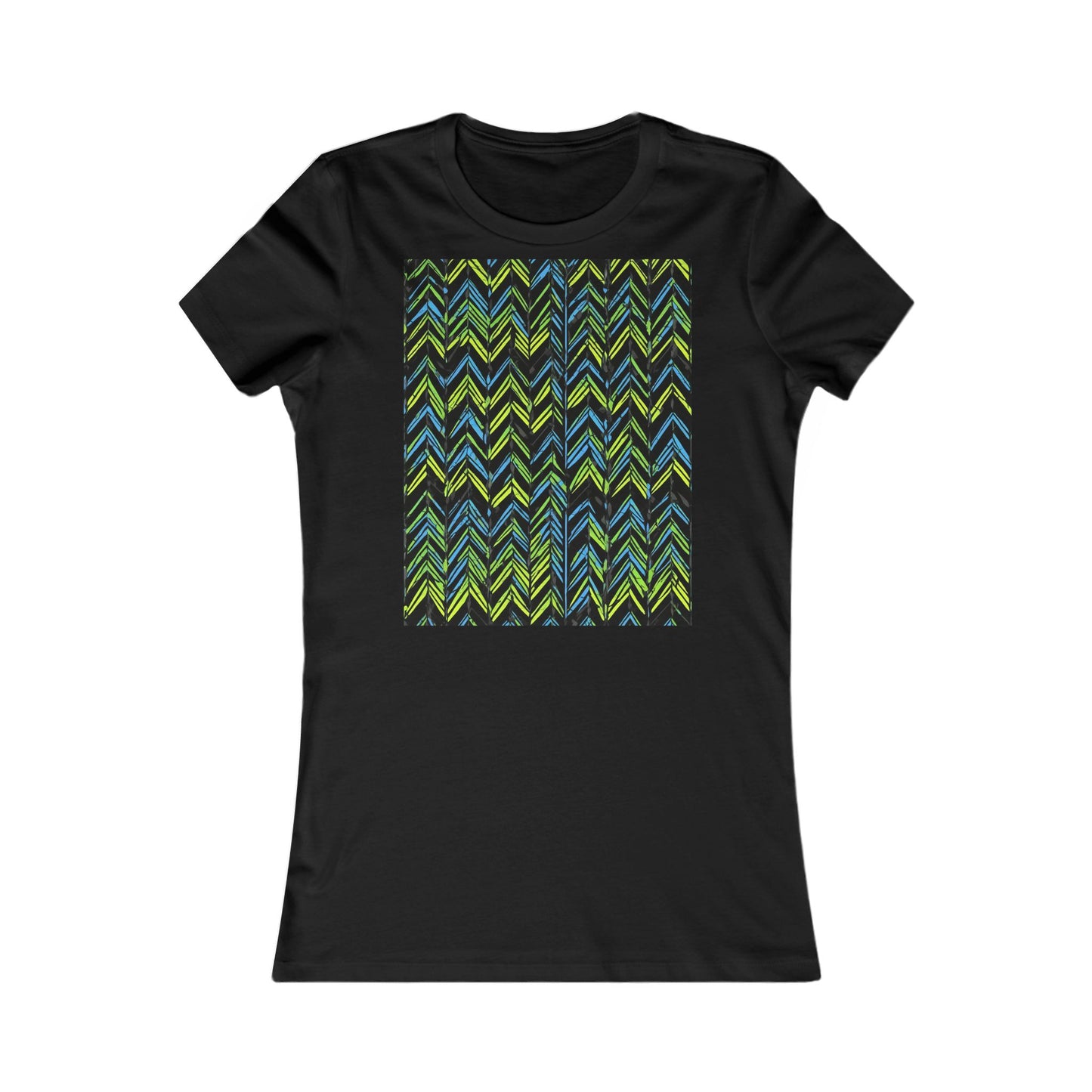 boostlete-mile-by-mile-pattern-chevron-monoline-0051 — Women's Favorite Tee (B+C 6004)