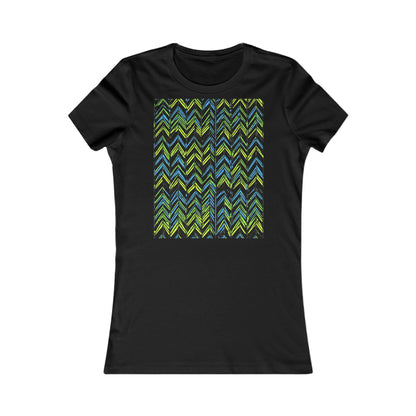 boostlete-mile-by-mile-pattern-chevron-monoline-0051 — Women's Favorite Tee (B+C 6004)