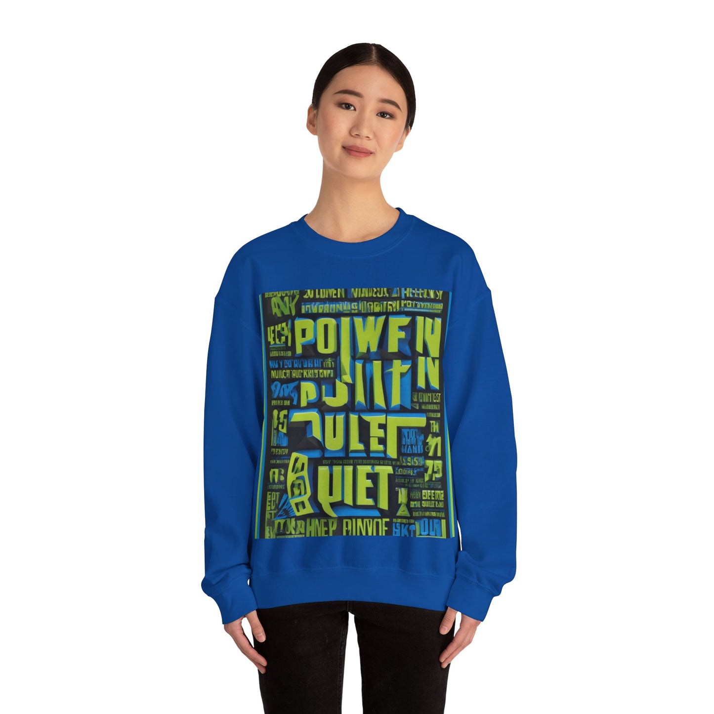 boostlete-am-crew-type-power-in-quiet-arc-paper-1481 — Unisex Heavy Blend Crewneck (G18000)