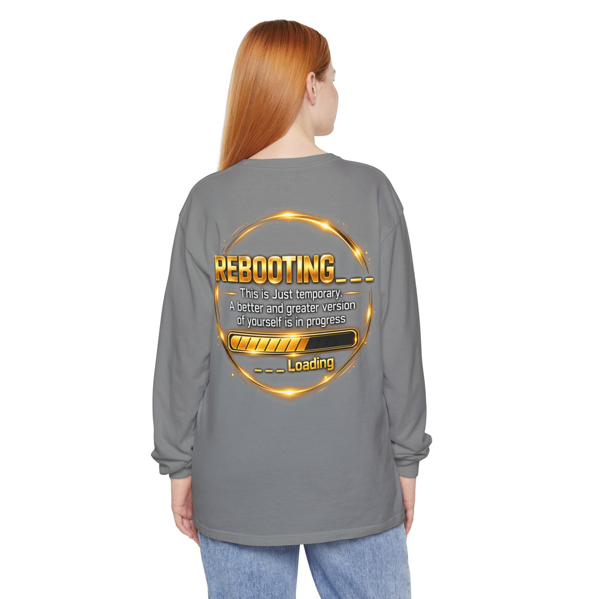 Rebooting Loading Graphic Long Sleeve T-Shirt