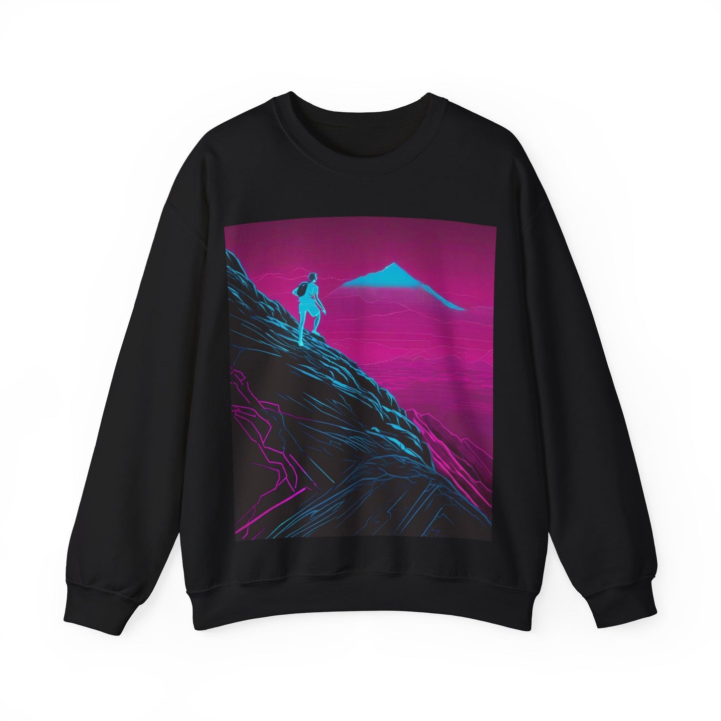 boostlete-boost-mode-scene-trail-neon-blueprint-0832 — Unisex Heavy Blend Crewneck (G18000)