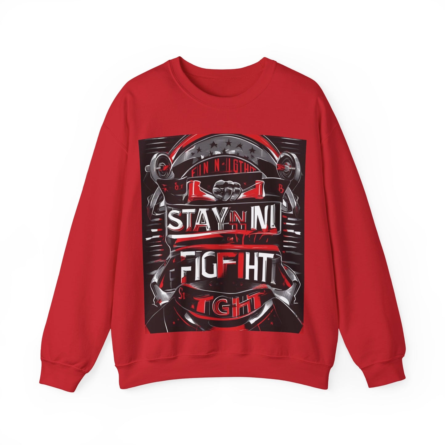 boostlete-rise-grind-type-stay-in-the-fight-banner-retro-1441 — Unisex Heavy Blend Crewneck (G18000)