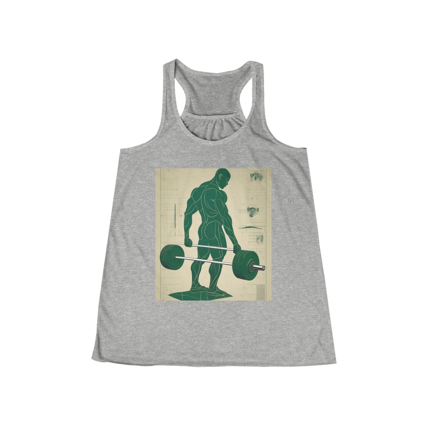 boostlete-recovery-progress-scene-deadlift-3d-blueprint-0236 — Women's Flowy Racerback Tank (B+C 8800)