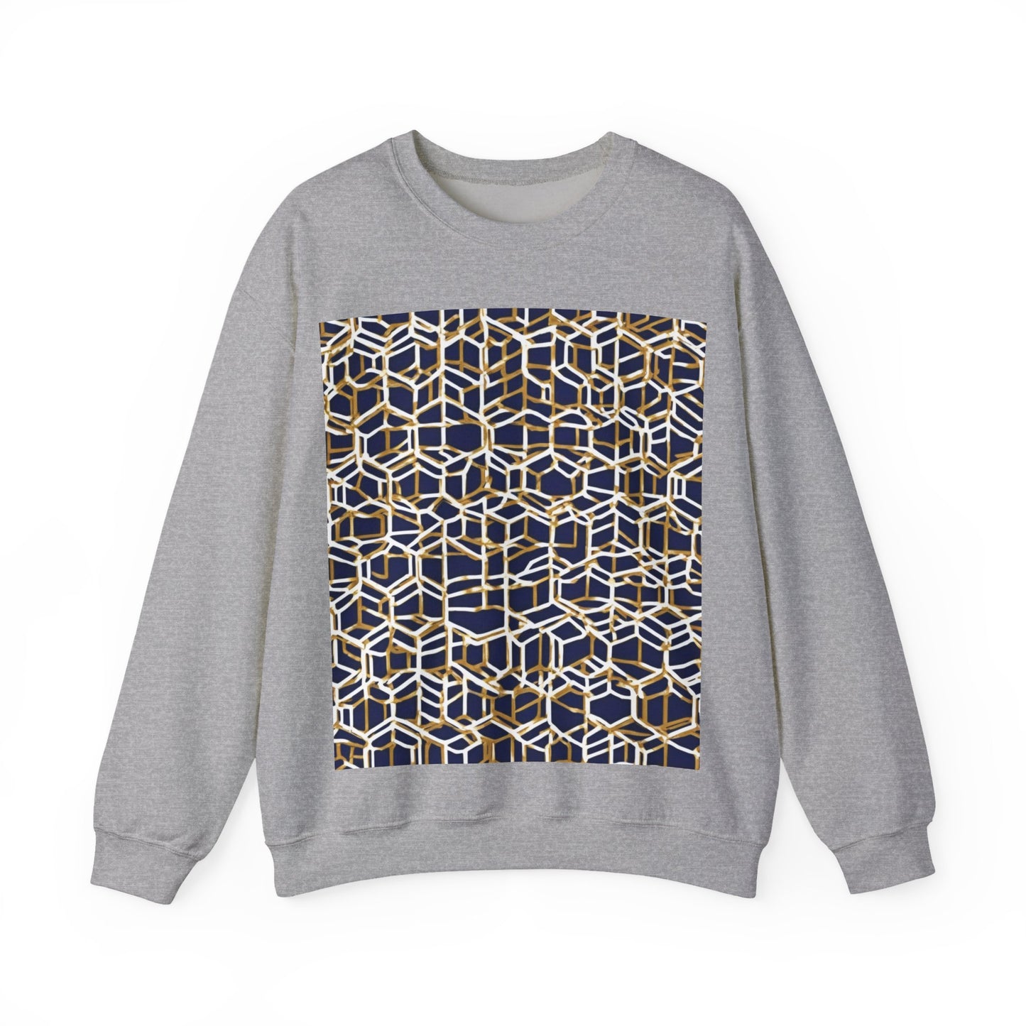 boostlete-am-crew-pattern-hex-industrial-0131 — Unisex Heavy Blend Crewneck Sweatshirt (Gildan)
