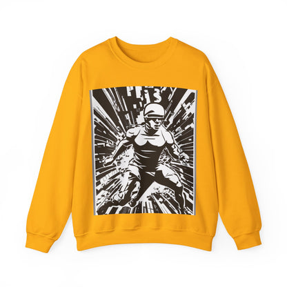 boostlete-field-day-scene-sprinter-halftone-bold-0148 — Unisex Heavy Blend Crewneck Sweatshirt (Gildan)
