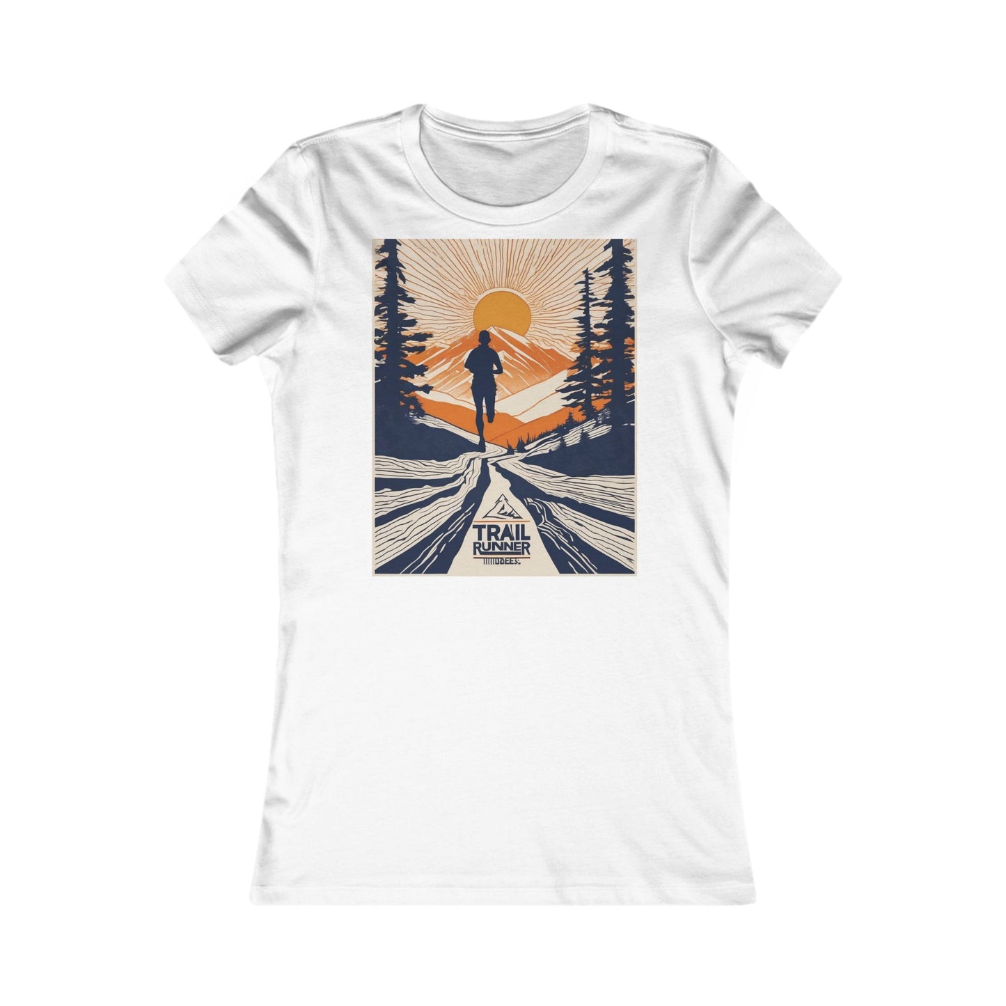boostlete-iron-intent-scene-trail-glitch-badge-0100 — Women's Favorite Tee (B+C 6004)