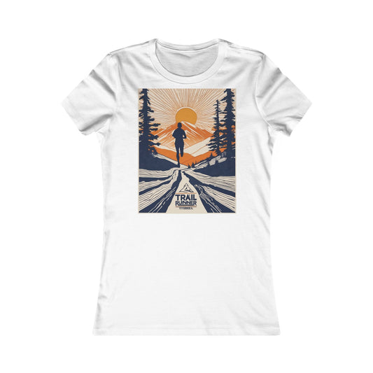 boostlete-iron-intent-scene-trail-glitch-badge-0100 — Women's Favorite Tee (B+C 6004)
