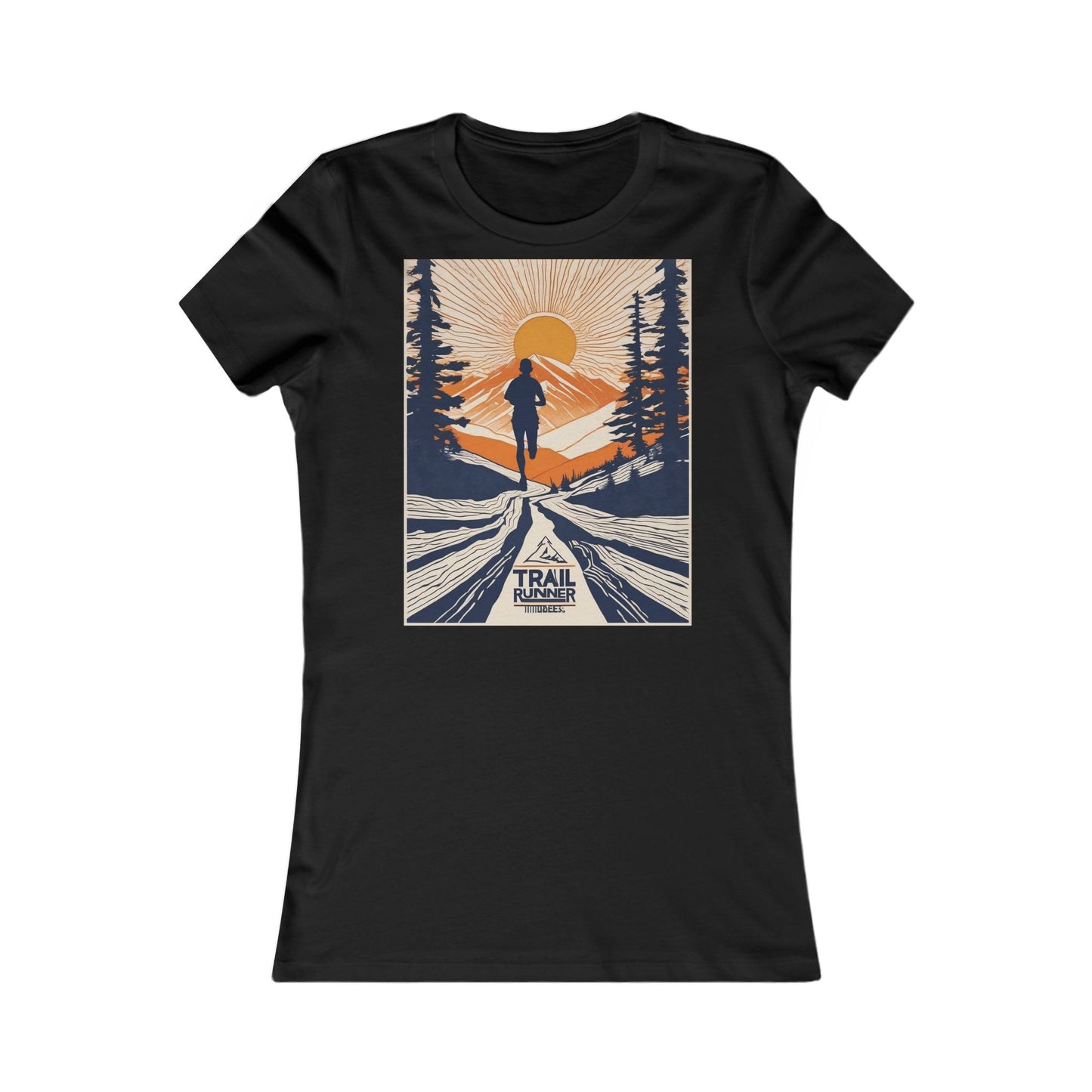 boostlete-iron-intent-scene-trail-glitch-badge-0100 — Women's Favorite Tee (B+C 6004)