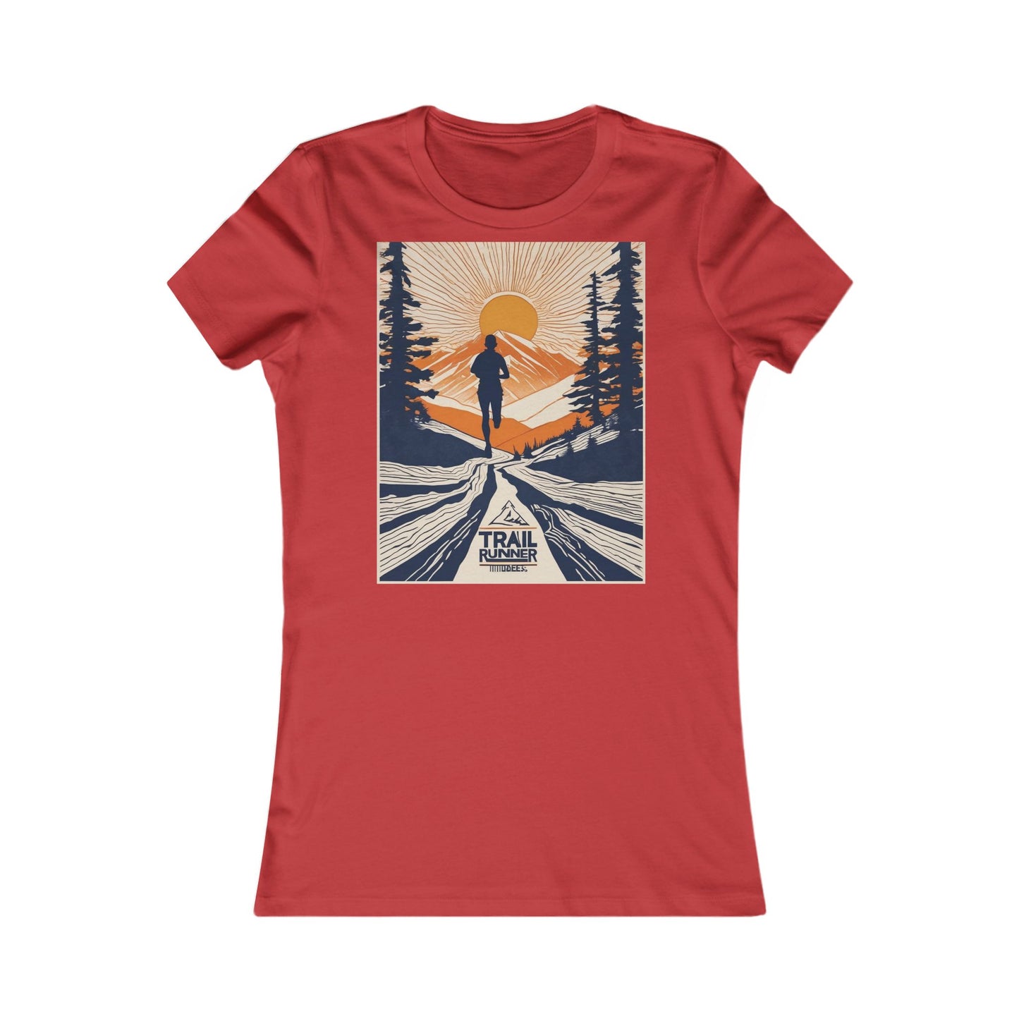 boostlete-iron-intent-scene-trail-glitch-badge-0100 — Women's Favorite Tee (B+C 6004)