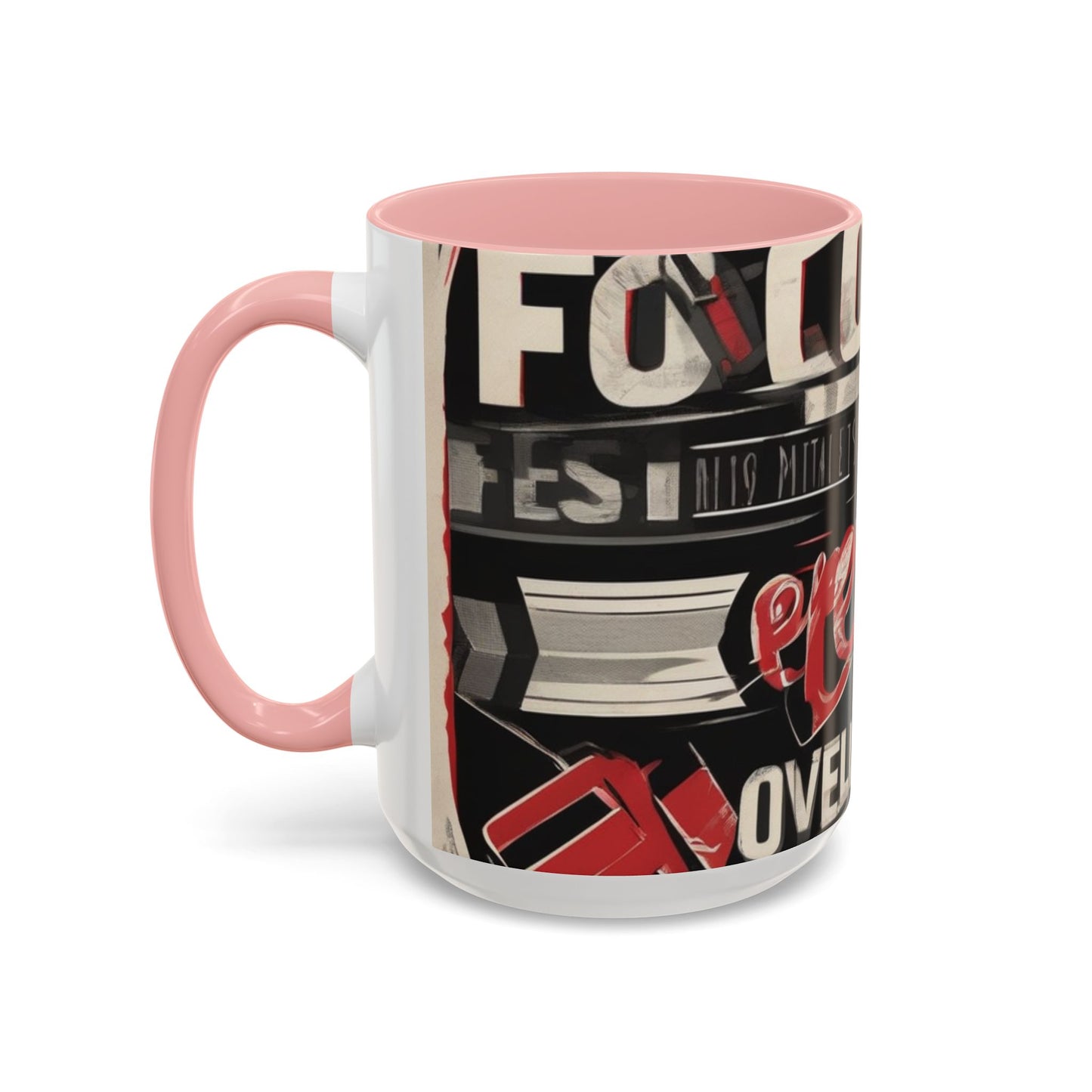 boostlete-mile-by-mile-type-focus-over-feelings-split-retro-0841 — Accent Mug 11/15oz