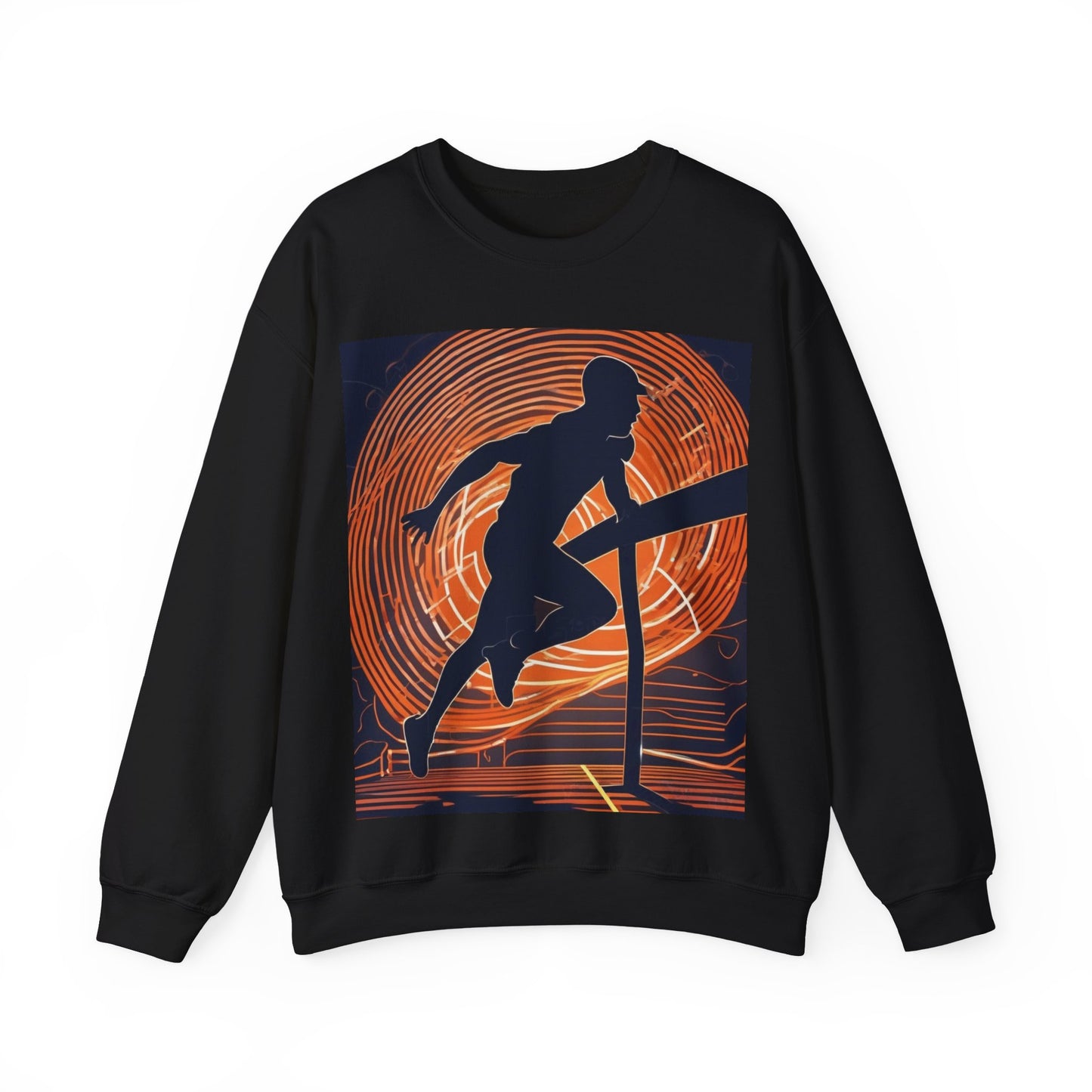 boostlete-iron-intent-scene-hurdler-neon-modern-0264 — Unisex Heavy Blend Crewneck Sweatshirt (Gildan)
