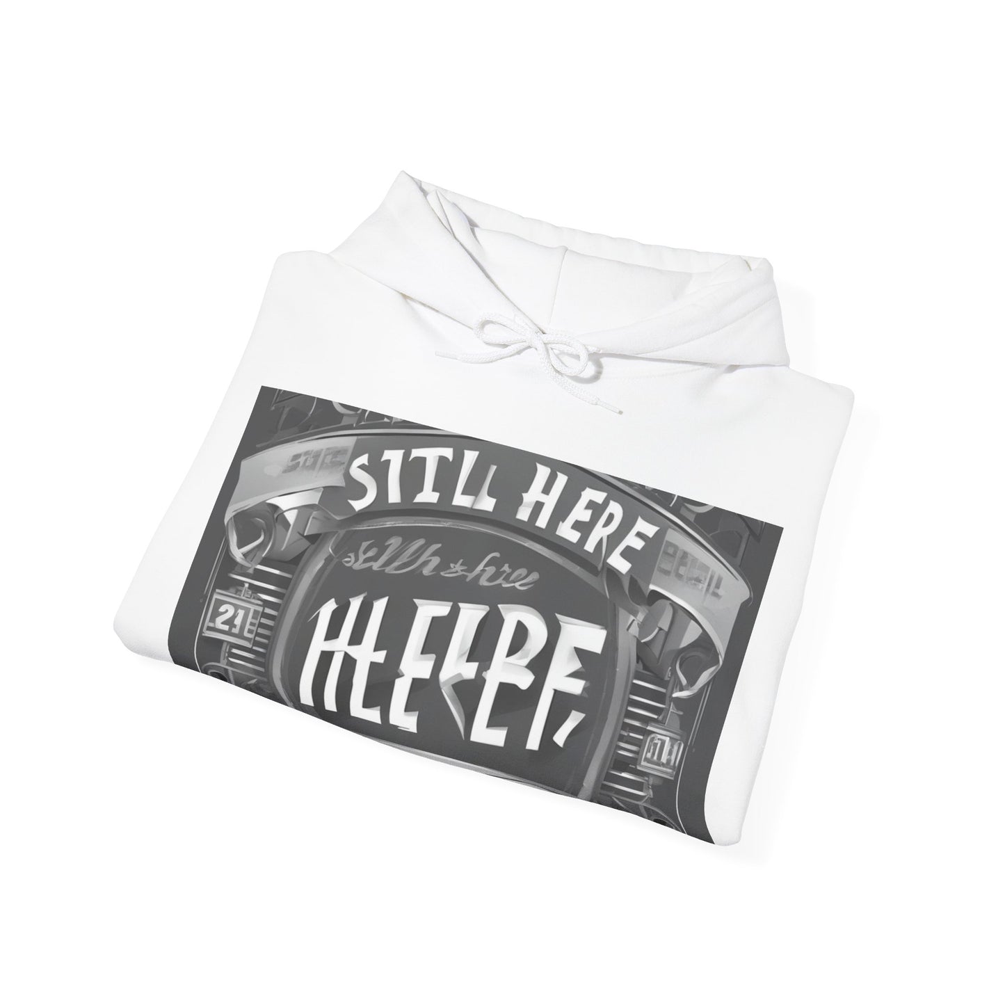 boostlete-recovery-progress-type-still-here-banner-paper-0201 — Unisex Heavy Blend Hooded Sweatshirt (Gildan)