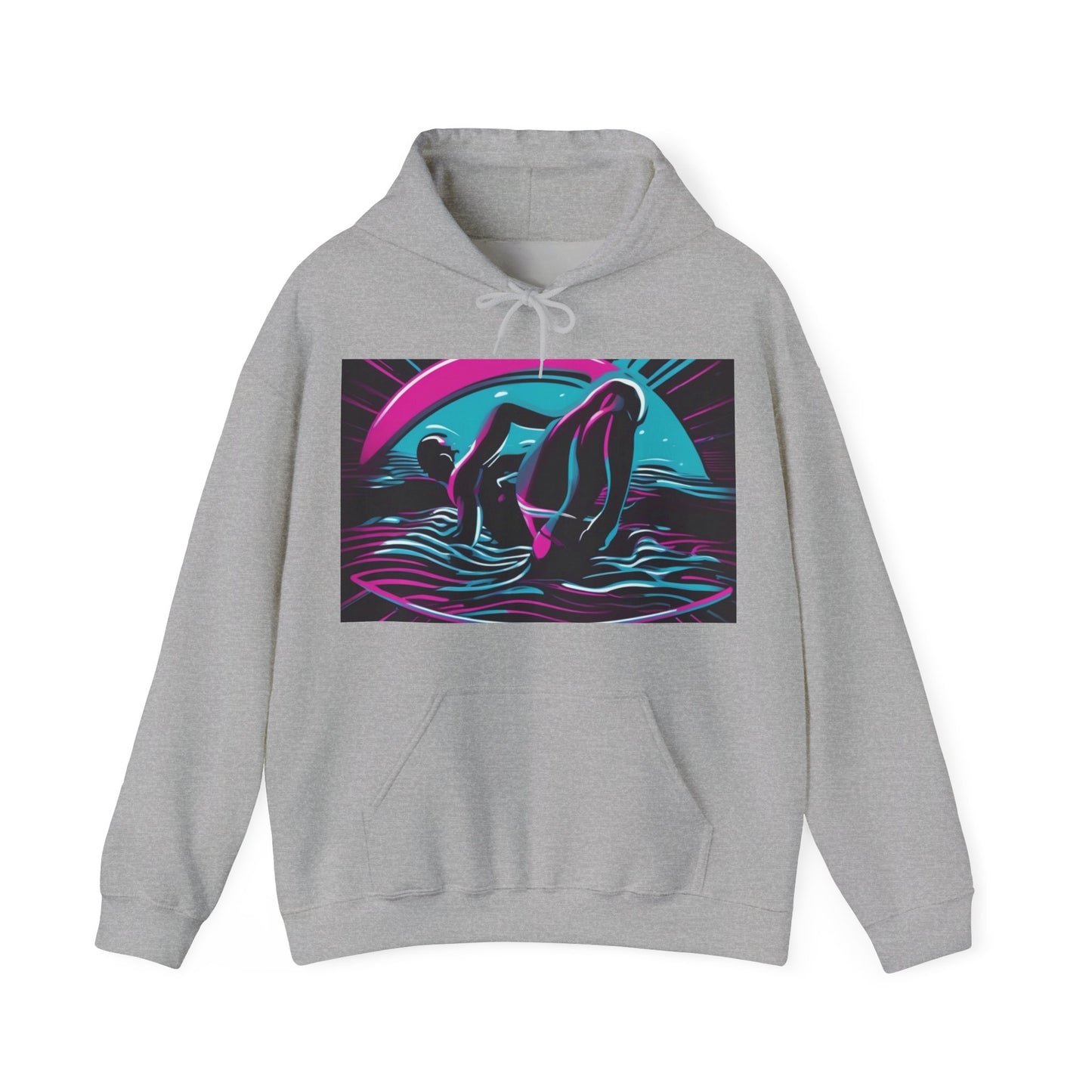 boostlete-pr-season-icon-swimmer-duotone-bold-0126 — Unisex Heavy Blend Hooded Sweatshirt (Gildan)