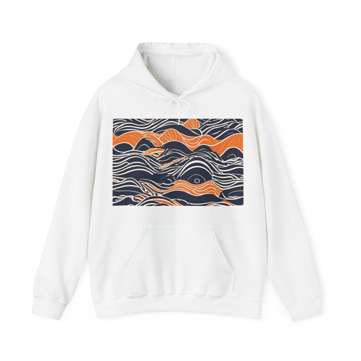 boostlete-iron-intent-type-small-wins-big-waves-outline-over-solid-geometric-0261 — Unisex Heavy Blend Hooded Sweatshirt (Gildan)