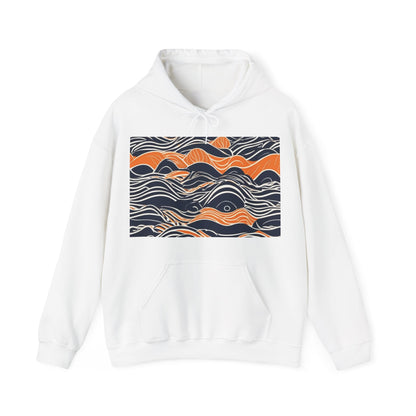 boostlete-iron-intent-type-small-wins-big-waves-outline-over-solid-geometric-0261 — Unisex Heavy Blend Hooded Sweatshirt (Gildan)