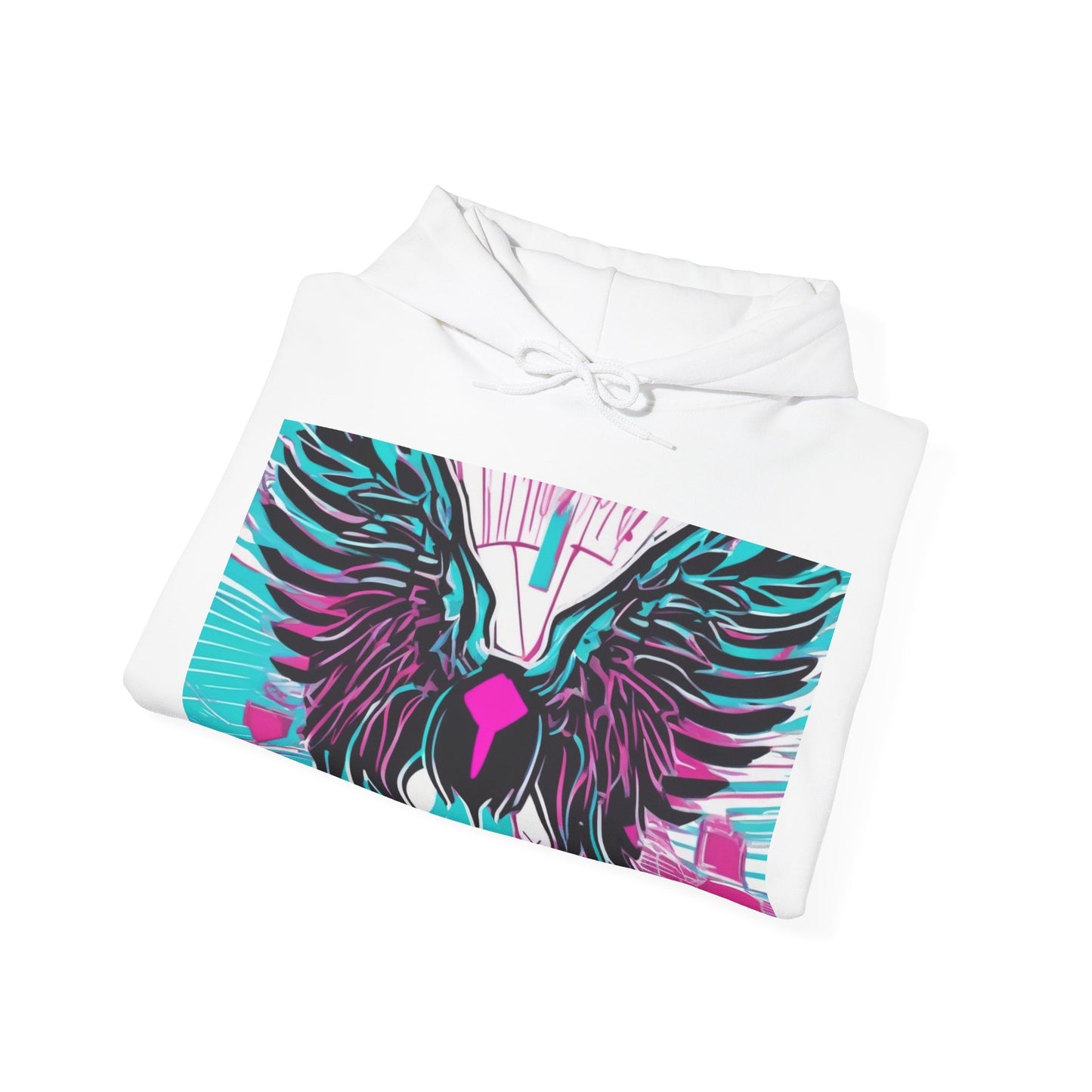 boostlete-am-crew-icon-wings-outline-line-art-0282 — Unisex Heavy Blend Hooded Sweatshirt (Gildan)