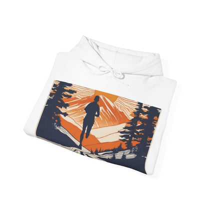 boostlete-iron-intent-scene-trail-glitch-badge-0100 — Unisex Heavy Blend Hooded Sweatshirt (Gildan)