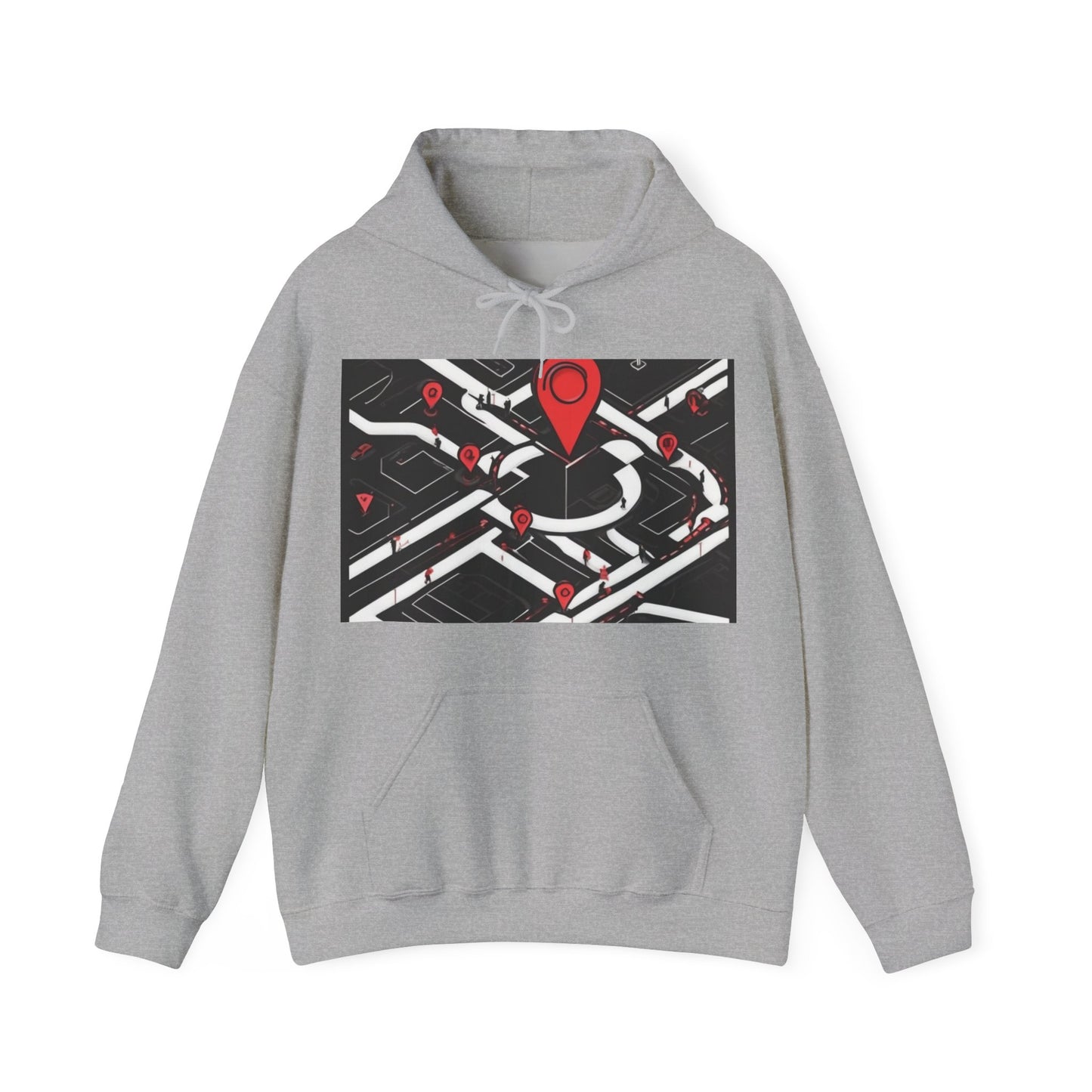 boostlete-am-crew-icon-map-matte-isometric-0094 — Unisex Heavy Blend Hooded Sweatshirt (Gildan)
