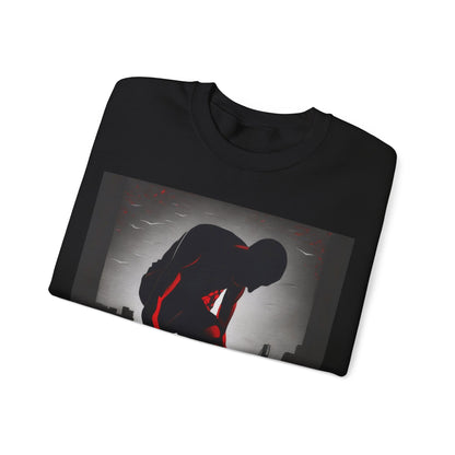 boostlete-mile-by-mile-scene-runner-grainy-bold-0168 — Unisex Heavy Blend Crewneck Sweatshirt (Gildan)