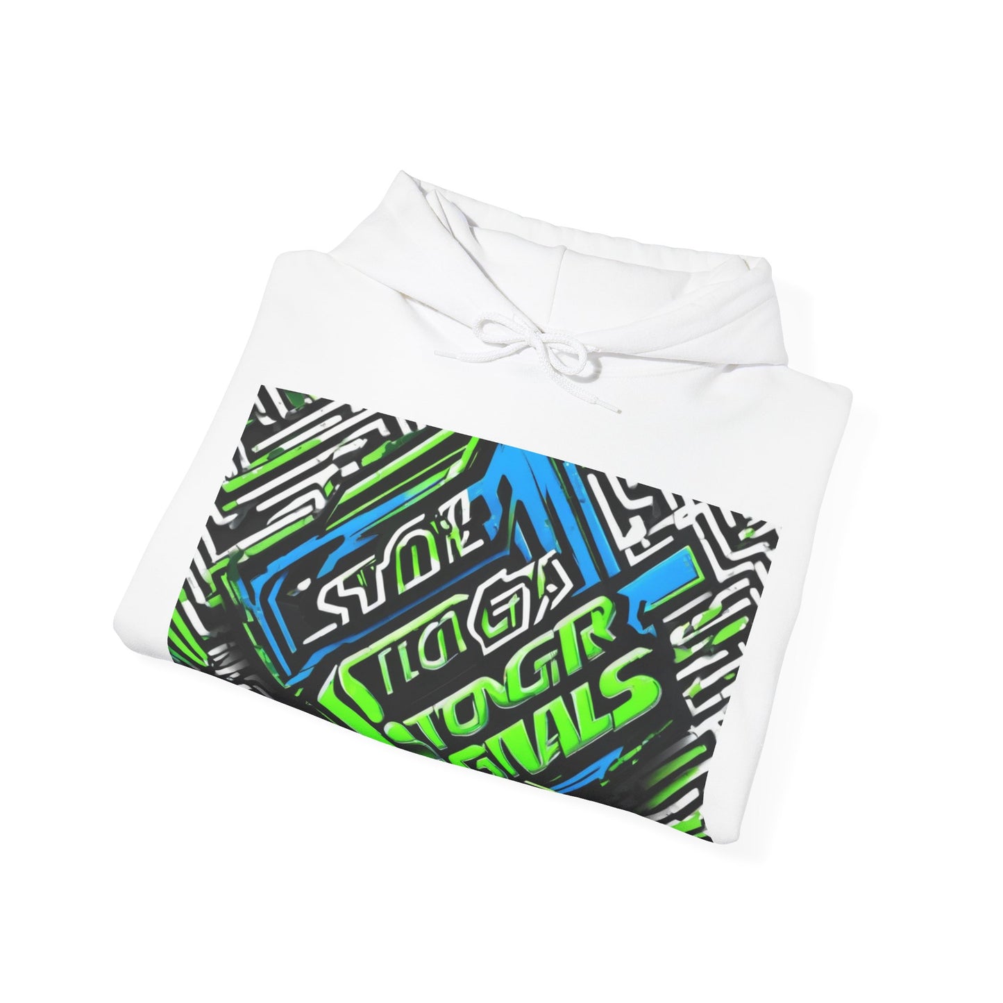 boostlete-am-crew-type-stronger-signals-diagonal-badge-1077 — Unisex Heavy Blend Hoodie (G18500)