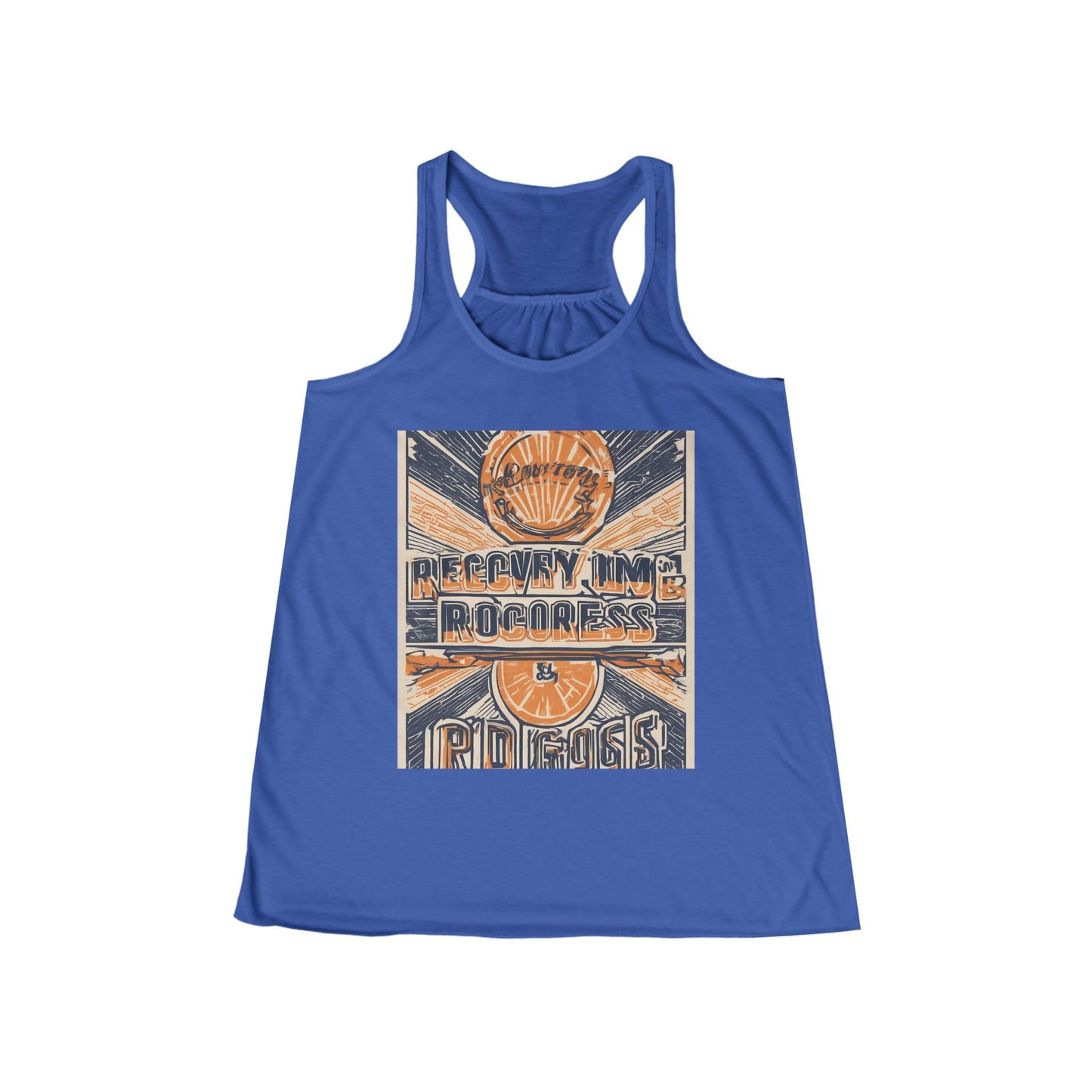 boostlete-boost-mode-type-recovery-progress-outline-over-solid-badge-0161 — Women's Flowy Racerback Tank (B+C 8800)