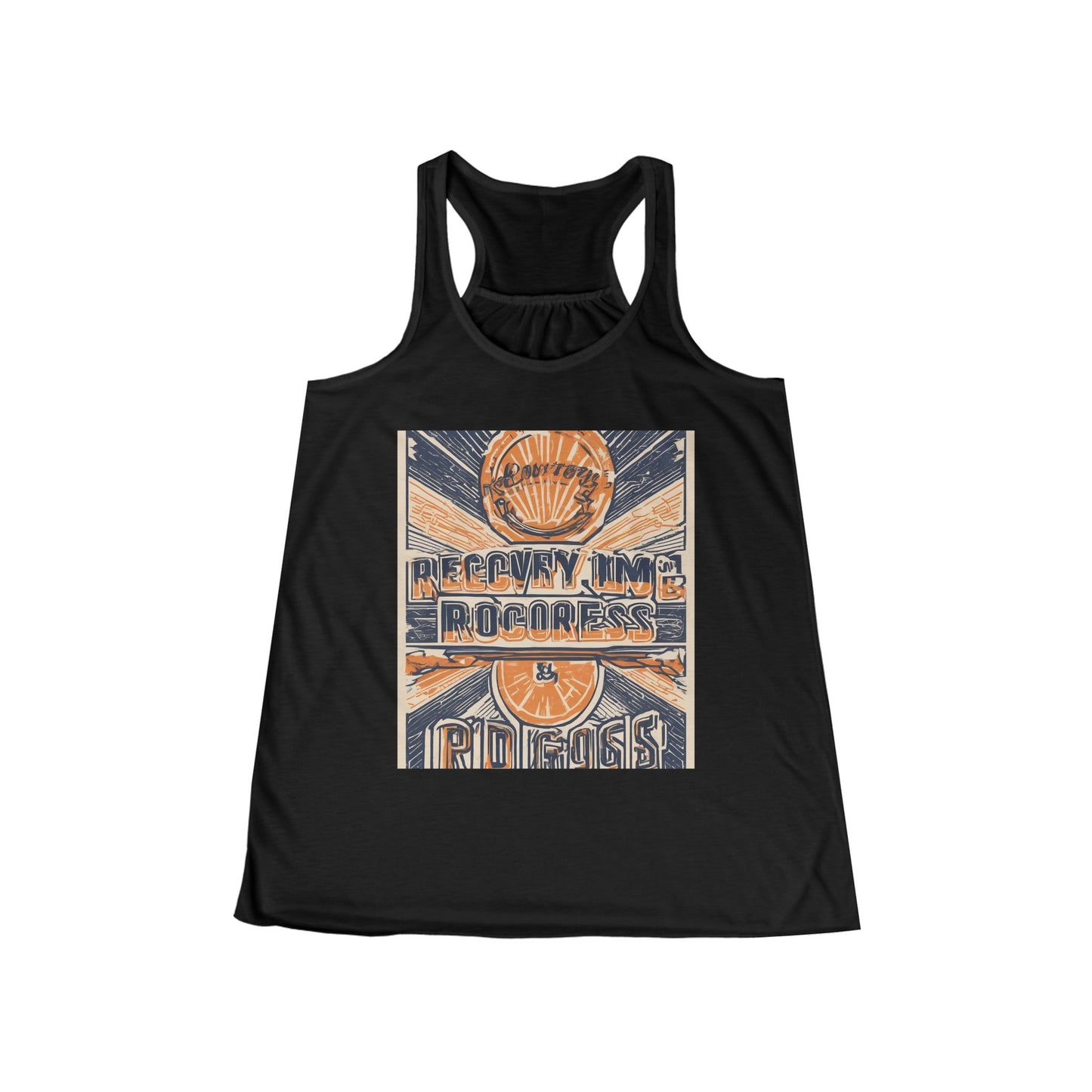 boostlete-boost-mode-type-recovery-progress-outline-over-solid-badge-0161 — Women's Flowy Racerback Tank (B+C 8800)