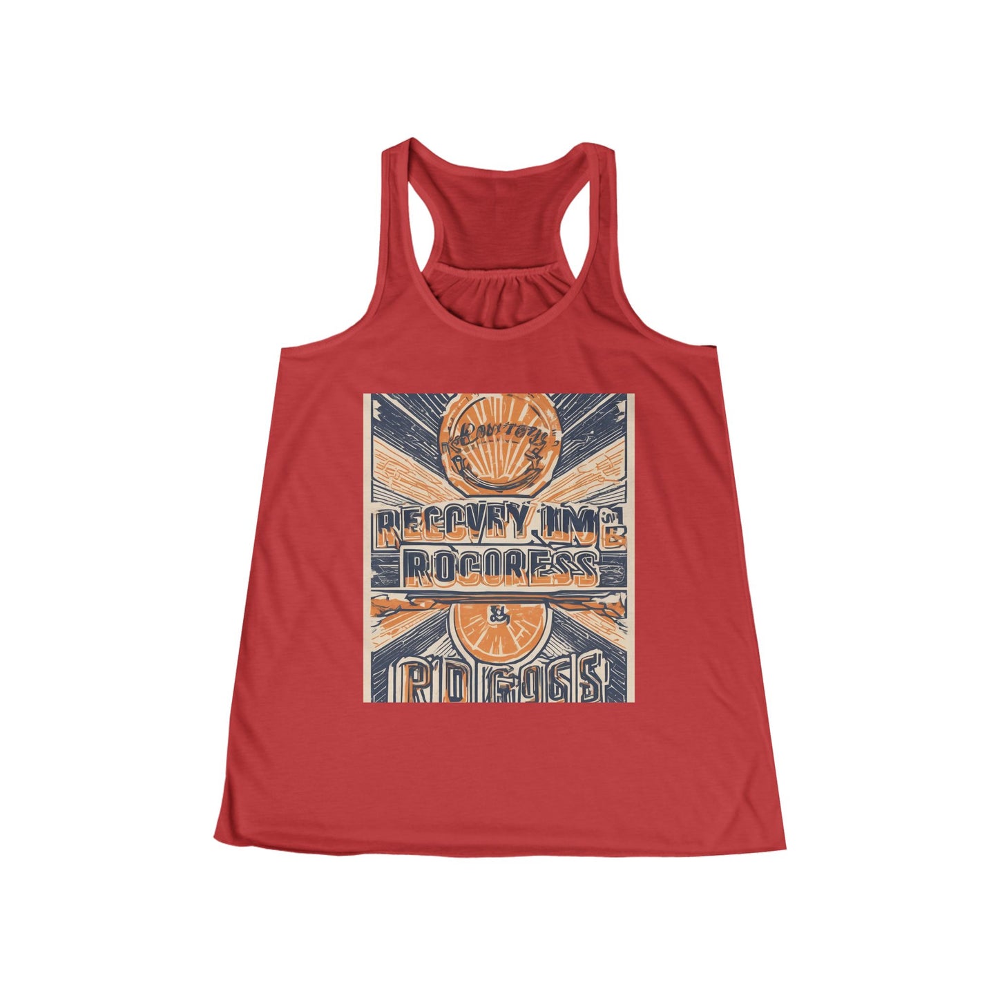 boostlete-boost-mode-type-recovery-progress-outline-over-solid-badge-0161 — Women's Flowy Racerback Tank (B+C 8800)