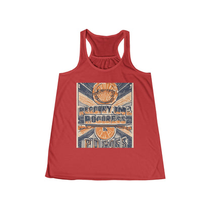 boostlete-boost-mode-type-recovery-progress-outline-over-solid-badge-0161 — Women's Flowy Racerback Tank (B+C 8800)