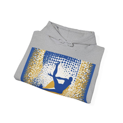 boostlete-field-day-icon-swimmer-halftone-paper-0246 — Unisex Heavy Blend Hooded Sweatshirt (Gildan)