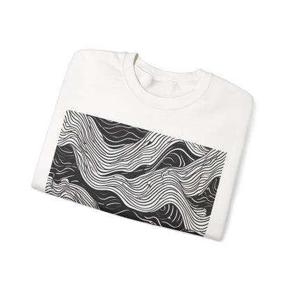 boostlete-field-day-pattern-topographic-line-art-0239 — Unisex Heavy Blend Crewneck Sweatshirt (Gildan)