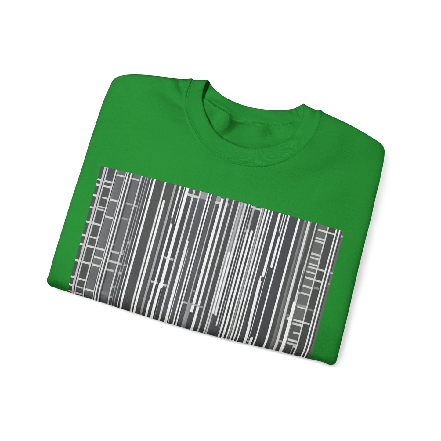 boostlete-boost-mode-pattern-barcode-blueprint-0463 — Unisex Heavy Blend Crewneck (G18000)