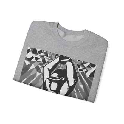 boostlete-iron-intent-scene-kettlebell-grainy-modern-0276 — Unisex Heavy Blend Crewneck Sweatshirt (Gildan)