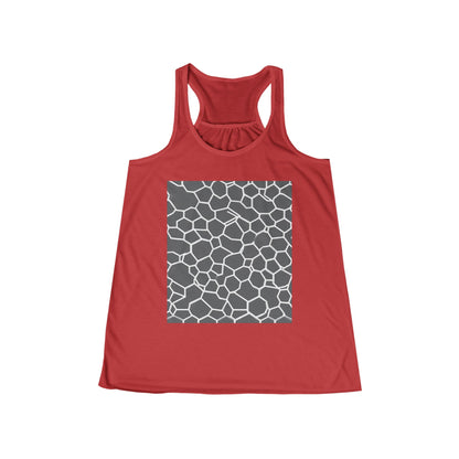 boostlete-iron-intent-pattern-hex-blueprint-0063 — Women's Flowy Racerback Tank (B+C 8800)