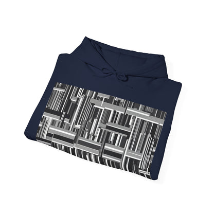boostlete-recovery-progress-pattern-barcode-isometric-1023 — Unisex Heavy Blend Hoodie (G18500)