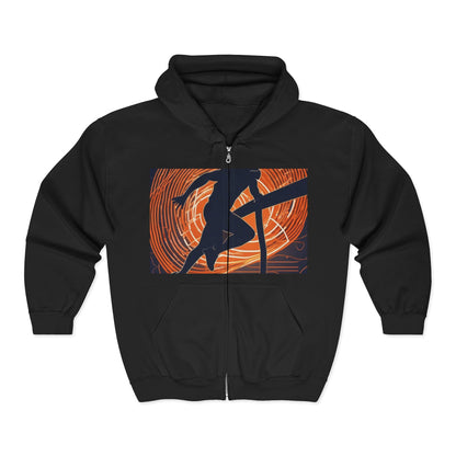 boostlete-iron-intent-scene-hurdler-neon-modern-0264 — Unisex Heavy Blend Full-Zip Hooded Sweatshirt