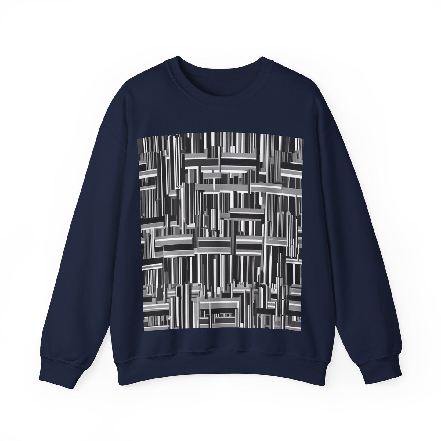 boostlete-recovery-progress-pattern-barcode-isometric-1023 — Unisex Heavy Blend Crewneck (G18000)