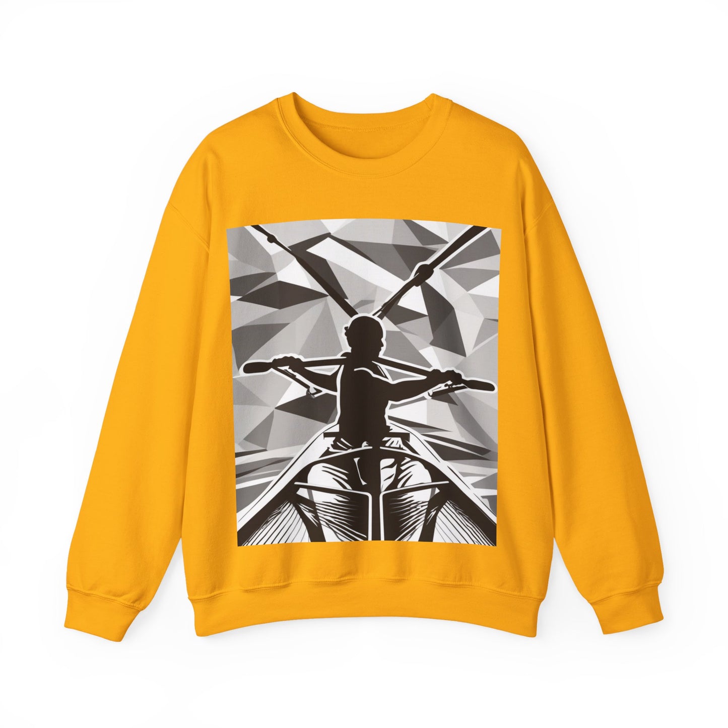 boostlete-am-crew-scene-rower-outline-geometric-0060 — Unisex Heavy Blend Crewneck Sweatshirt (Gildan)