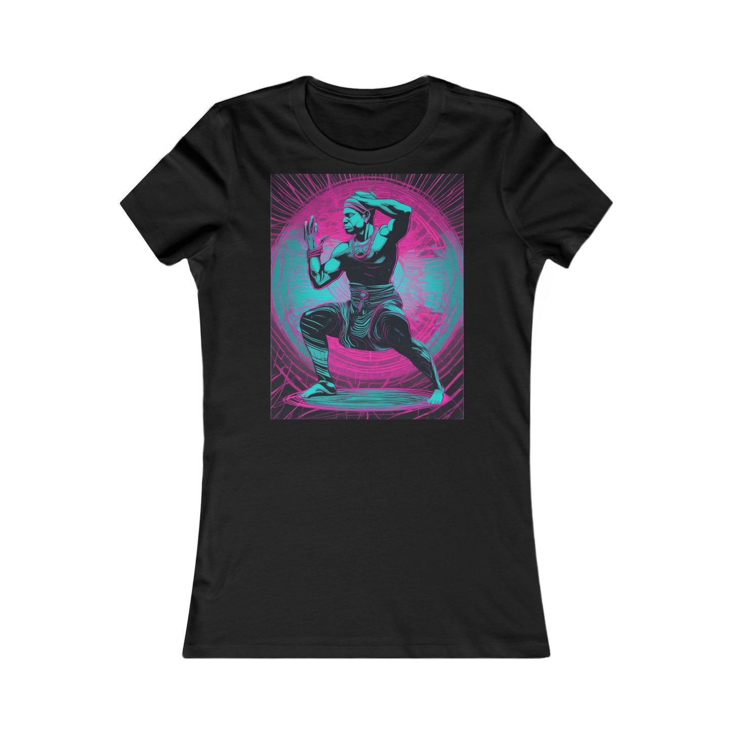 boostlete-rise-grind-scene-yogi-motion-line-art-0240 — Women's Favorite Tee (B+C 6004)