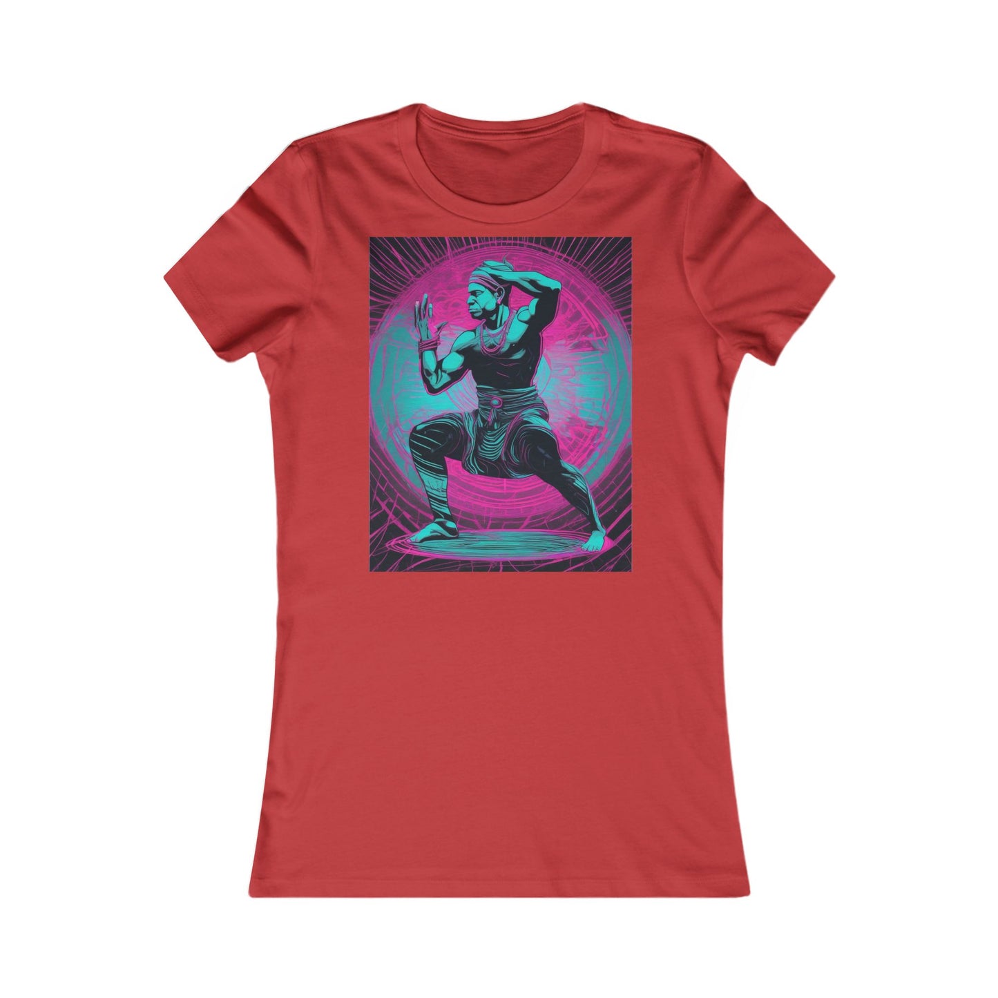 boostlete-rise-grind-scene-yogi-motion-line-art-0240 — Women's Favorite Tee (B+C 6004)
