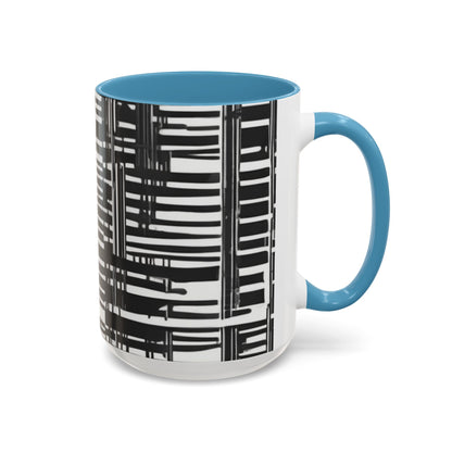 boostlete-iron-intent-pattern-barcode-line-art-0599 — Accent Mug 11/15oz
